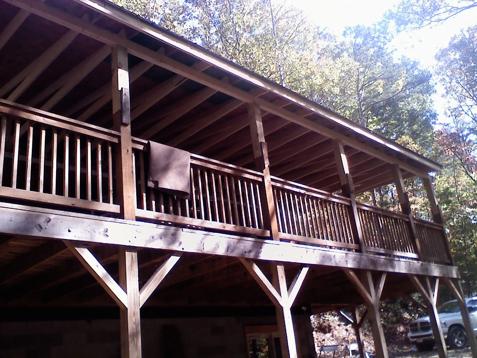Timber framing under a new elevated porch and deck — Roof Leak Repair in Reeseville by Roofing Brothers